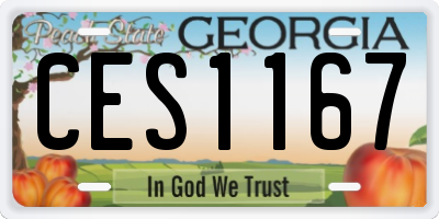 GA license plate CES1167