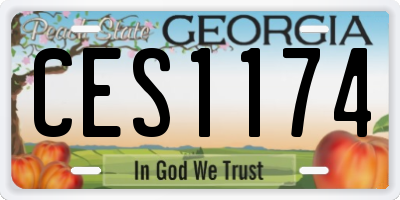 GA license plate CES1174