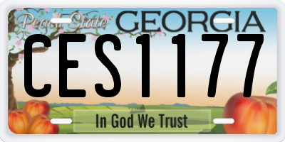 GA license plate CES1177