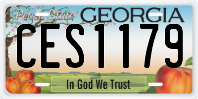 GA license plate CES1179