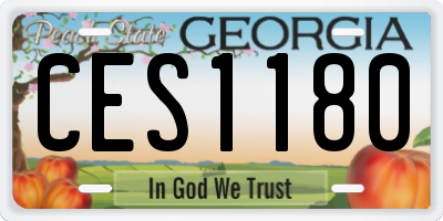 GA license plate CES1180