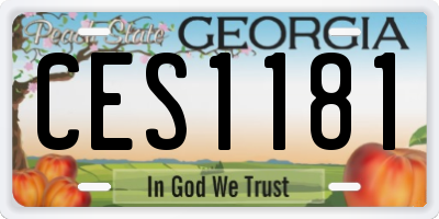 GA license plate CES1181