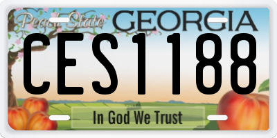 GA license plate CES1188