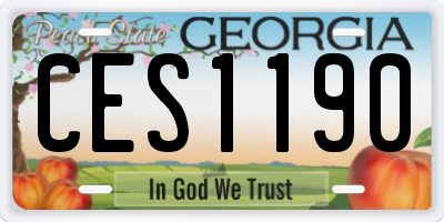 GA license plate CES1190