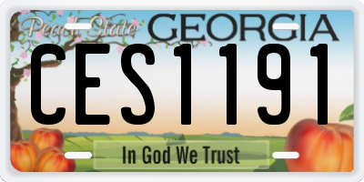 GA license plate CES1191