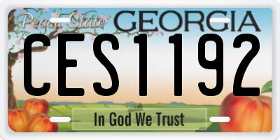GA license plate CES1192