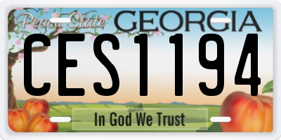 GA license plate CES1194