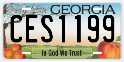 GA license plate CES1199