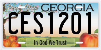 GA license plate CES1201