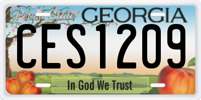 GA license plate CES1209