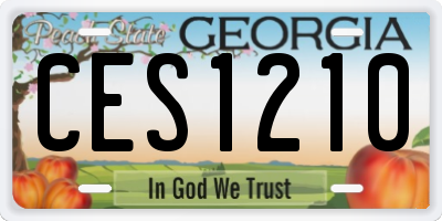 GA license plate CES1210