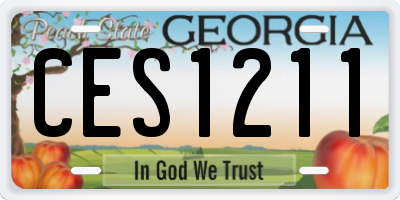 GA license plate CES1211