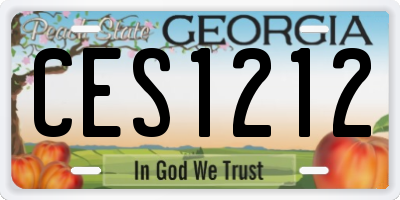 GA license plate CES1212