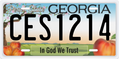 GA license plate CES1214