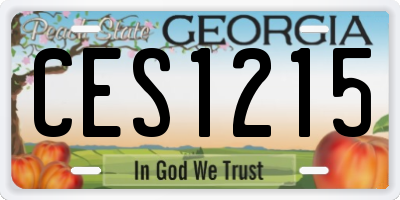 GA license plate CES1215