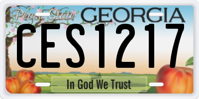 GA license plate CES1217