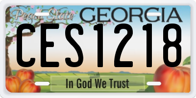 GA license plate CES1218