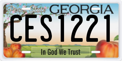 GA license plate CES1221