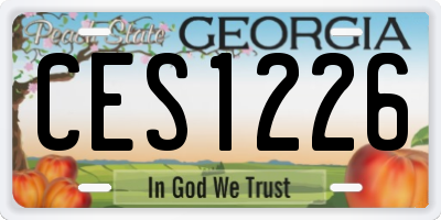 GA license plate CES1226