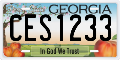 GA license plate CES1233