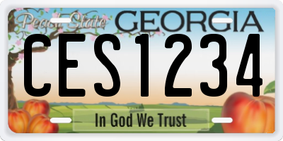 GA license plate CES1234