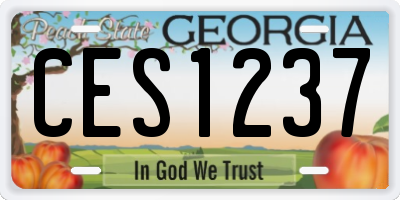 GA license plate CES1237