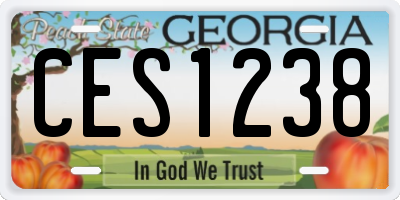 GA license plate CES1238