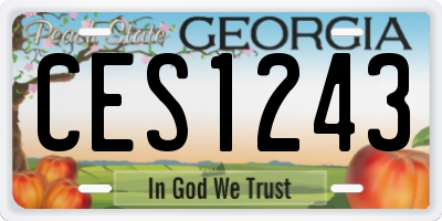 GA license plate CES1243