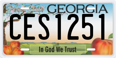 GA license plate CES1251