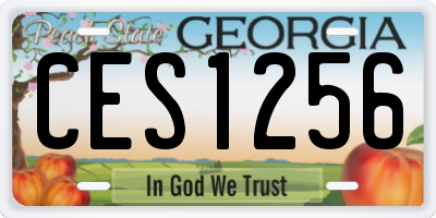 GA license plate CES1256