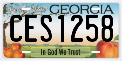 GA license plate CES1258