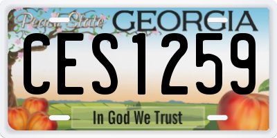 GA license plate CES1259