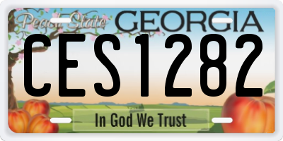 GA license plate CES1282