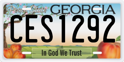 GA license plate CES1292