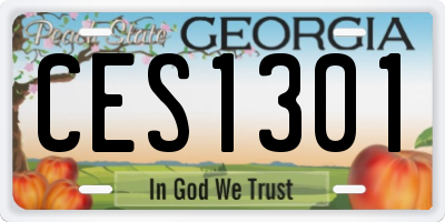 GA license plate CES1301
