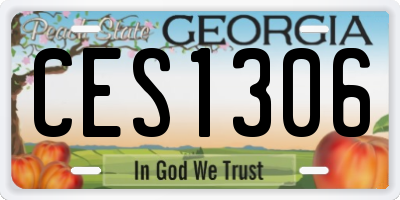 GA license plate CES1306