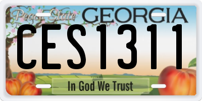GA license plate CES1311