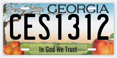 GA license plate CES1312