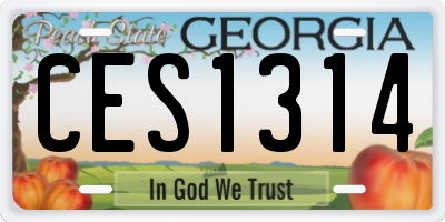 GA license plate CES1314