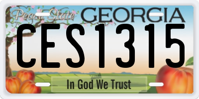 GA license plate CES1315