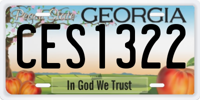 GA license plate CES1322