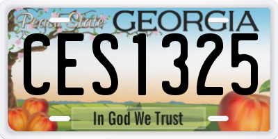 GA license plate CES1325