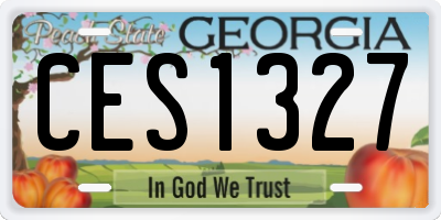 GA license plate CES1327