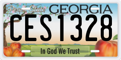 GA license plate CES1328