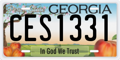 GA license plate CES1331