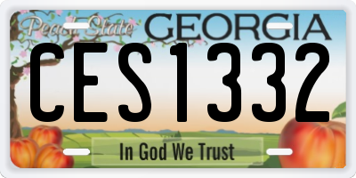 GA license plate CES1332