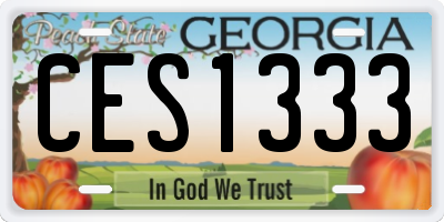 GA license plate CES1333