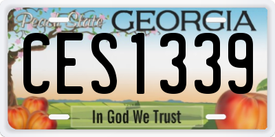 GA license plate CES1339