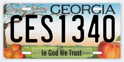 GA license plate CES1340