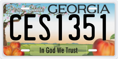 GA license plate CES1351